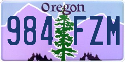 OR license plate 984FZM