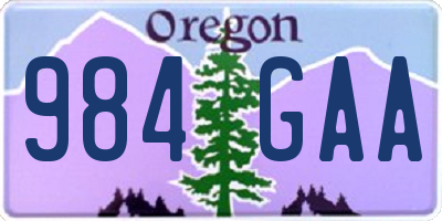 OR license plate 984GAA
