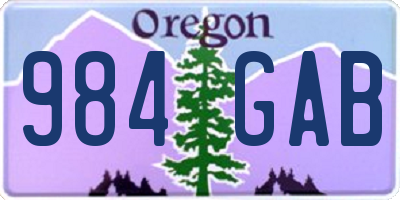OR license plate 984GAB