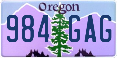 OR license plate 984GAG