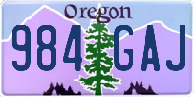 OR license plate 984GAJ
