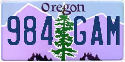OR license plate 984GAM