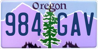 OR license plate 984GAV