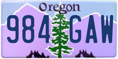 OR license plate 984GAW