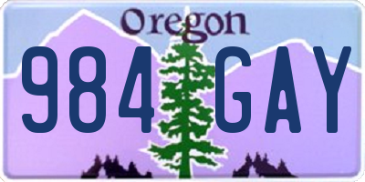 OR license plate 984GAY