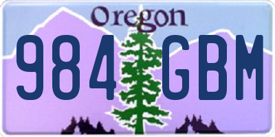 OR license plate 984GBM