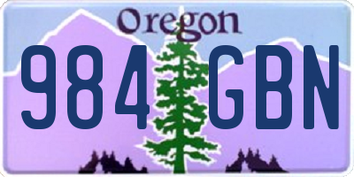 OR license plate 984GBN