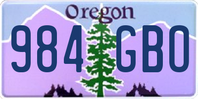 OR license plate 984GBO