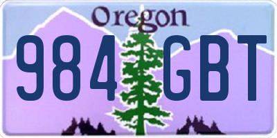 OR license plate 984GBT