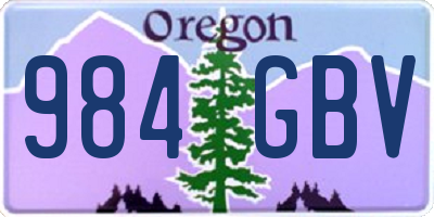 OR license plate 984GBV