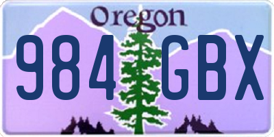 OR license plate 984GBX