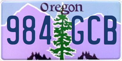 OR license plate 984GCB