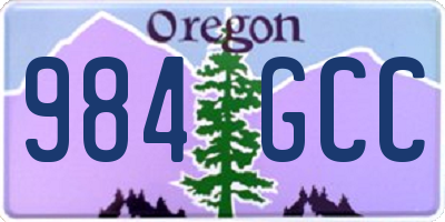 OR license plate 984GCC