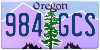OR license plate 984GCS