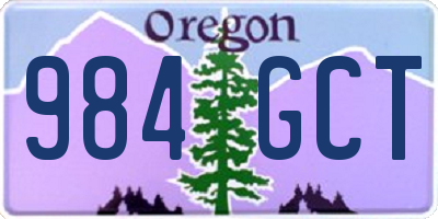 OR license plate 984GCT