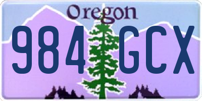 OR license plate 984GCX