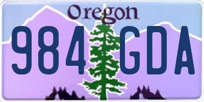 OR license plate 984GDA