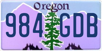 OR license plate 984GDB