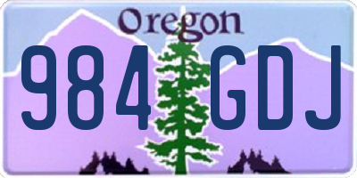 OR license plate 984GDJ