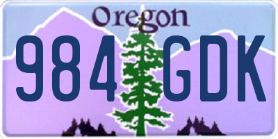 OR license plate 984GDK