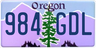 OR license plate 984GDL