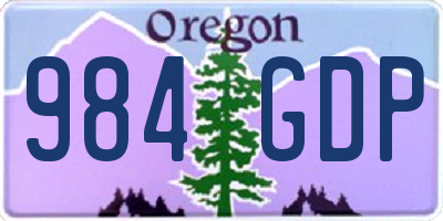 OR license plate 984GDP