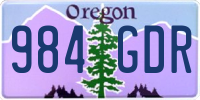 OR license plate 984GDR