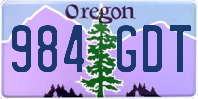OR license plate 984GDT