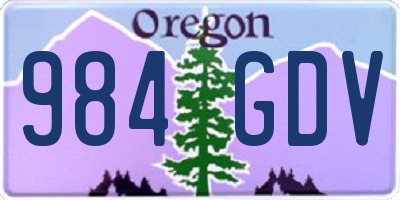 OR license plate 984GDV