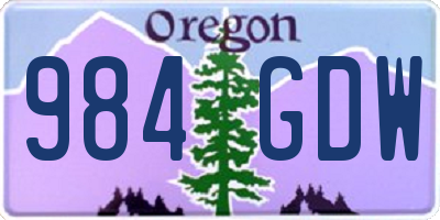 OR license plate 984GDW