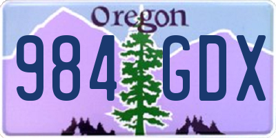 OR license plate 984GDX