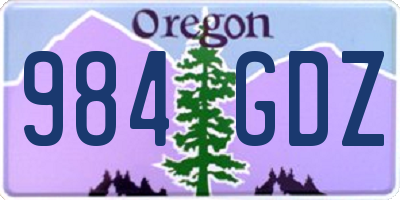 OR license plate 984GDZ