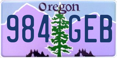 OR license plate 984GEB