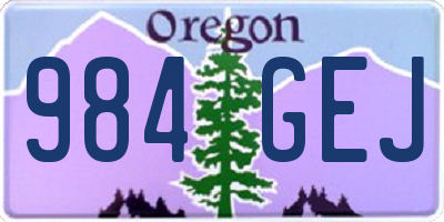 OR license plate 984GEJ