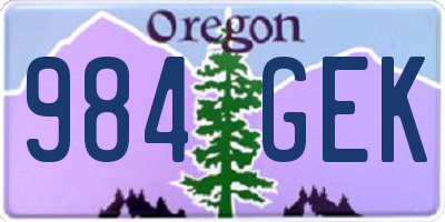 OR license plate 984GEK