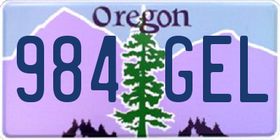 OR license plate 984GEL