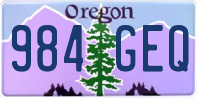 OR license plate 984GEQ