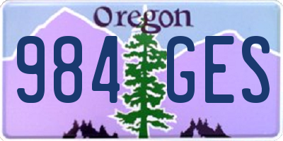 OR license plate 984GES
