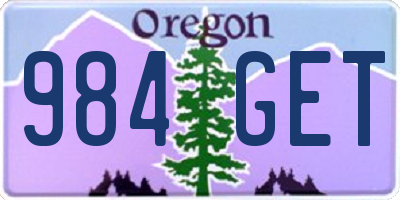OR license plate 984GET