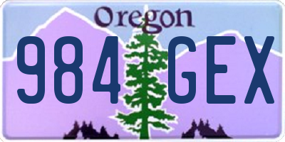 OR license plate 984GEX