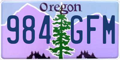 OR license plate 984GFM