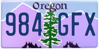 OR license plate 984GFX