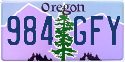 OR license plate 984GFY