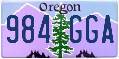 OR license plate 984GGA