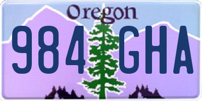 OR license plate 984GHA