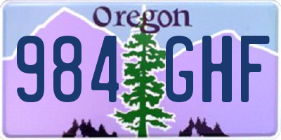 OR license plate 984GHF