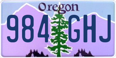 OR license plate 984GHJ