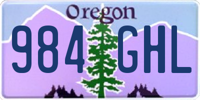 OR license plate 984GHL