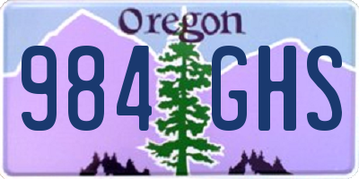 OR license plate 984GHS