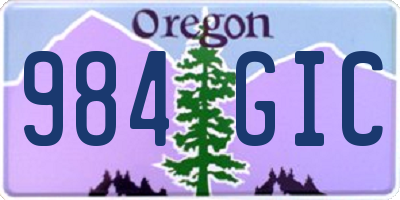 OR license plate 984GIC